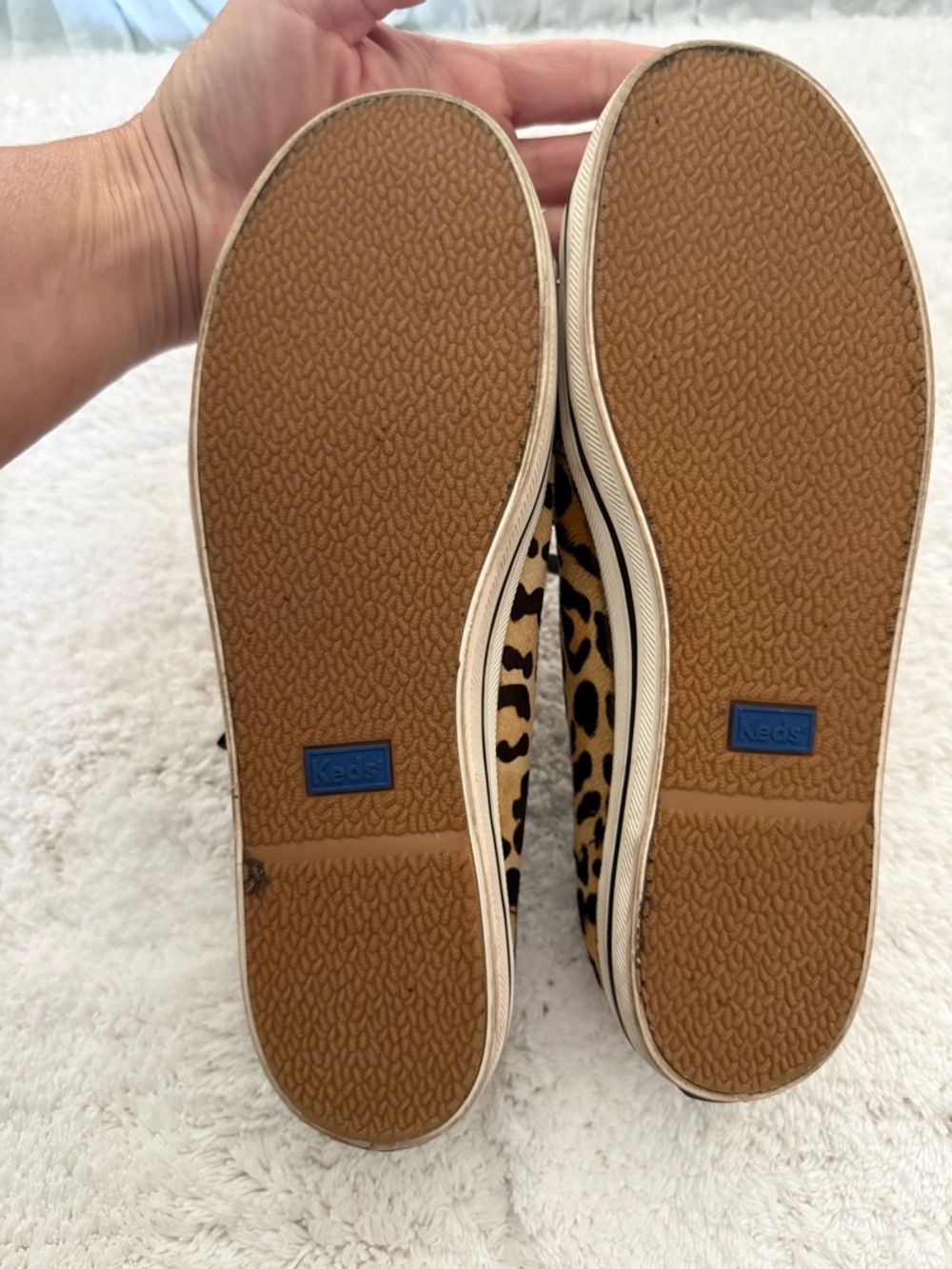 Kate Spade Keds Leopard Print Low-Top Sneakers in Tan and Black Size 7 - Picture 6 of 7